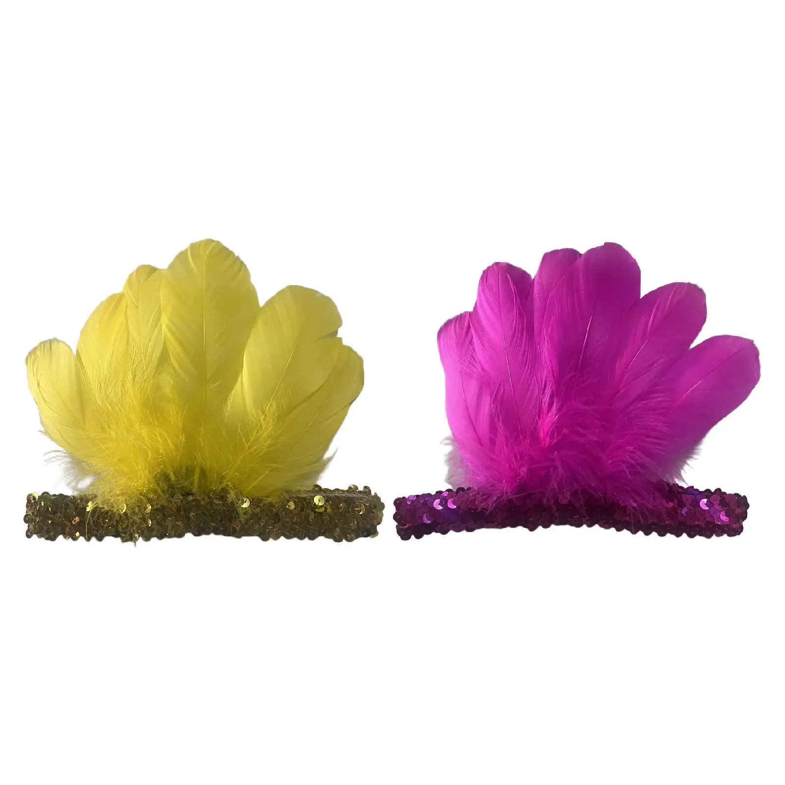 

Feather Headband Elegant Decoration Sequins Feather Headpiece for Dance Carnival