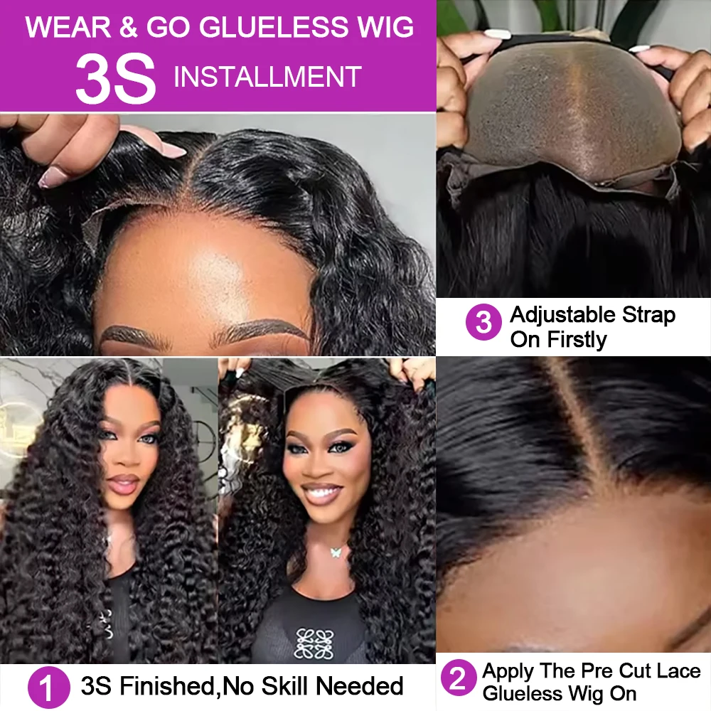 موجة المياه العميقة 13x4 HD الدانتيل الباروكات الأمامية 30 40 بوصة 250 الكثافة غريب مجعد 100% شعر مستعار بشري بدون صمغ جاهز للارتداء والذهاب