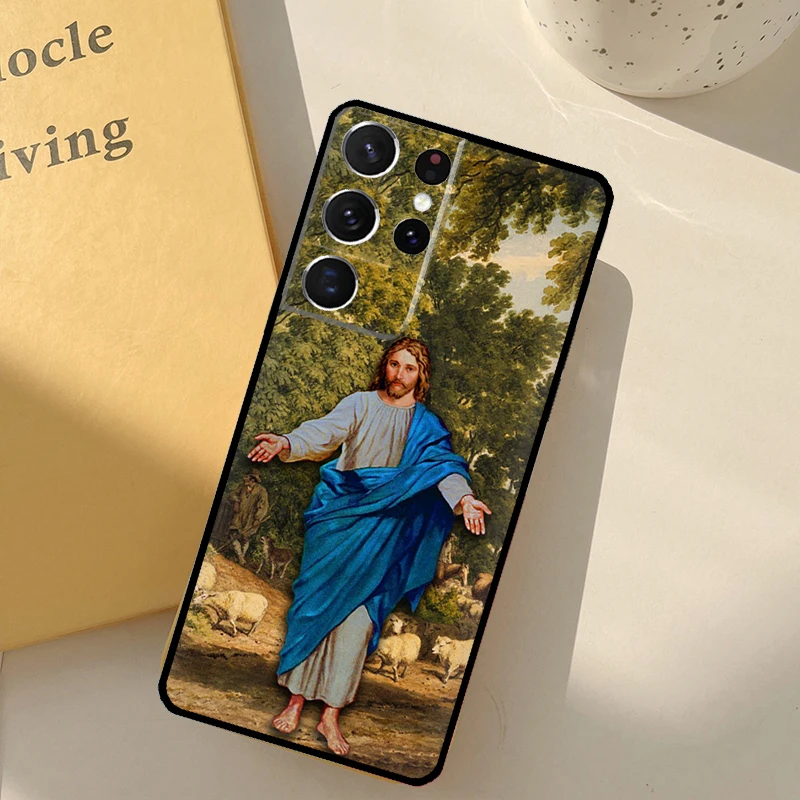 Casing Mary and Yesus agama untuk Samsung Galaxy S22 Ultra S20 FE S8 S9 S10 Plus Note 10 20 S21 Ultra penutup belakang
