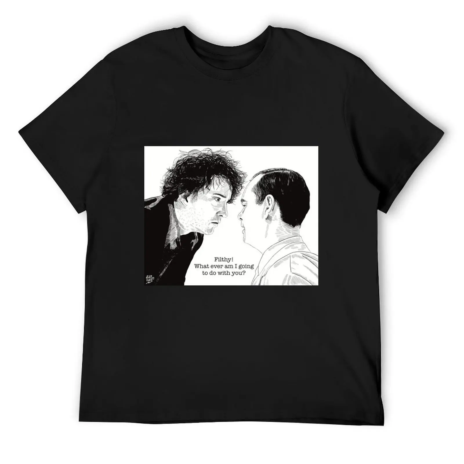 Bernard Black and the cleaner, Black Books, Grapes of Wrath. T-Shirt custom shirt summer top anime shirts men