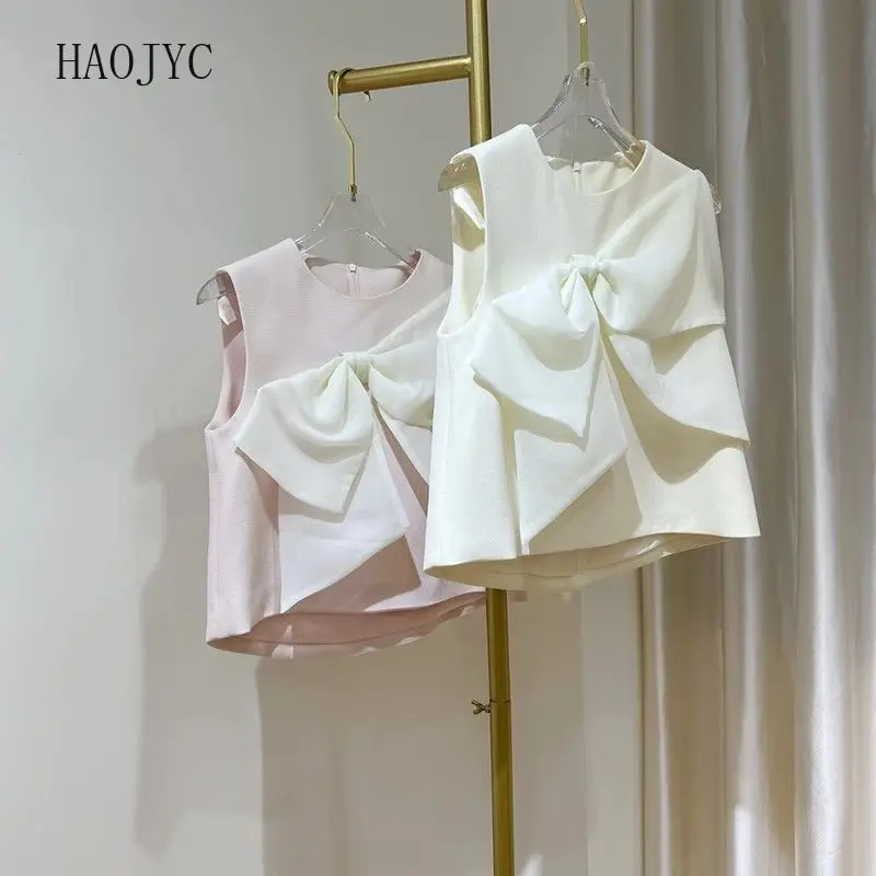 

Women's clothing big-name foreign trade export orphan summer new big bow sleeveless vest top