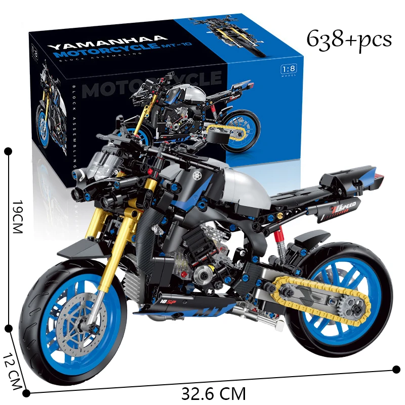 638 Stück klassische Motorrad Gebäude Modell blöcke Moto Road Racer Ziegel Weihnachts geschenke