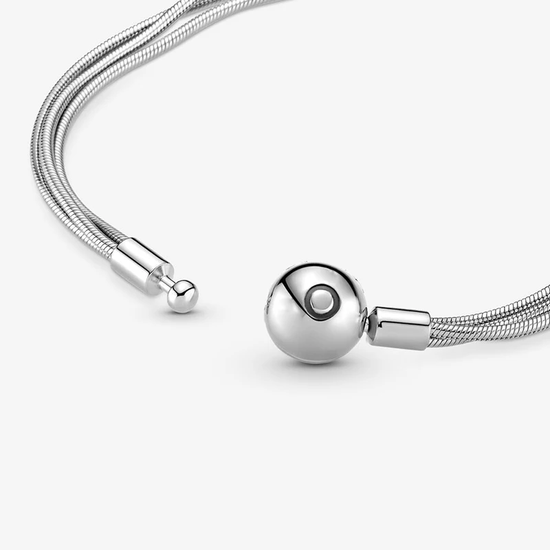 New Women's 100% 925 Pure Silver Multiple Snake Bone Chain Bracelet DIY Jewelry Gift Fashion Light Luxury