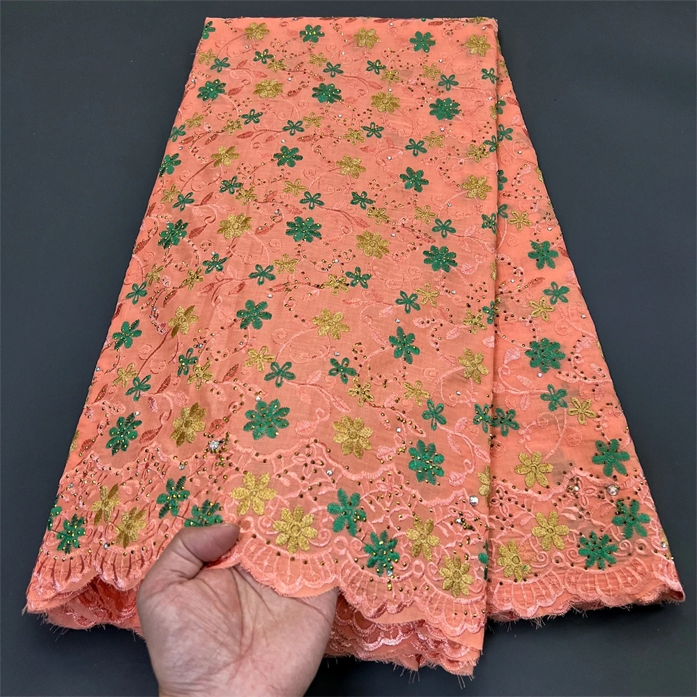African Nigerian Tulle Lace Fabric,for Sewing Wedding Party Gown Dress, High Quality,Embroidered Cotton Damask, 5Yard, 2024