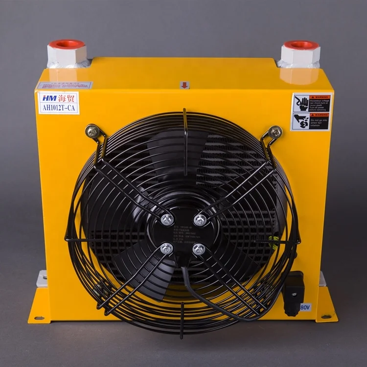 haimao brand heat exchanger aluminum hydraulic oil radiator AH1012T 100L hydraulic oil cooler with fan