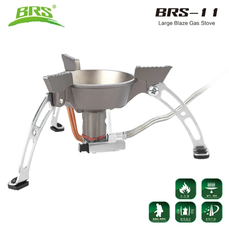 BRS-11 Camping Windproof Gas Burner Outdoor Portable Gas Stove Cooker Picnic Cookout Camping Hiking Tourism Equipment Furnace