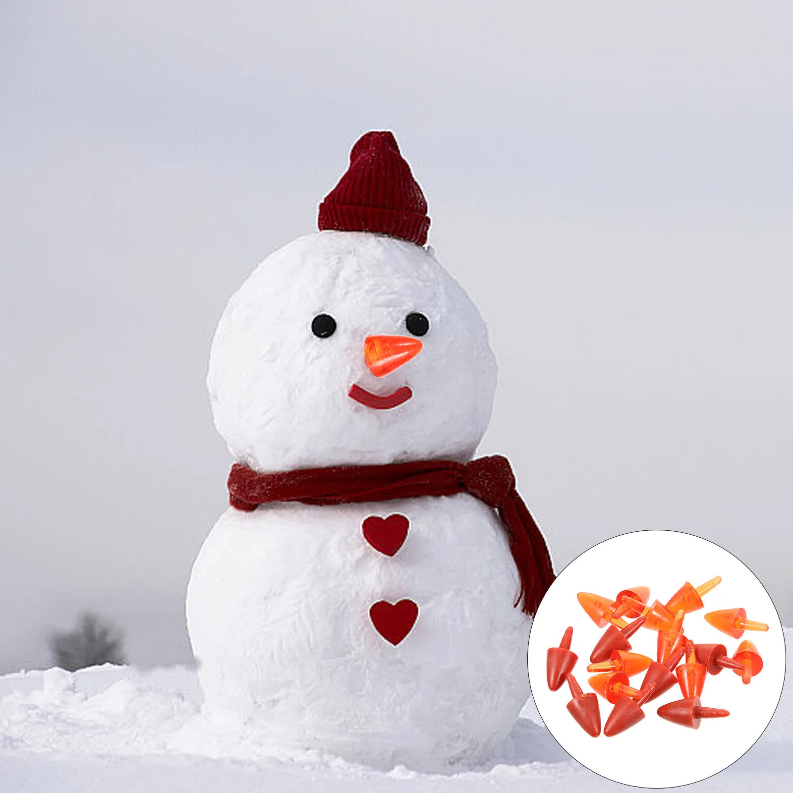 

200 Pcs Snowman Nose Accessory Safety Decoration Small Craft Plastic Decorating Making Kit