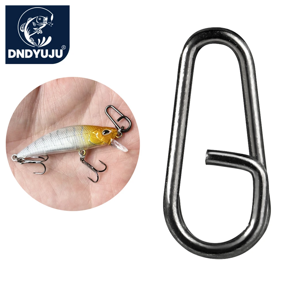 DNDYUJU-anillo dividido de acero inoxidable para pesca, 50 ~ 200 piezas, conector de Señuelos de Pesca de agua salada, broche ovalado negro o plateado blanco