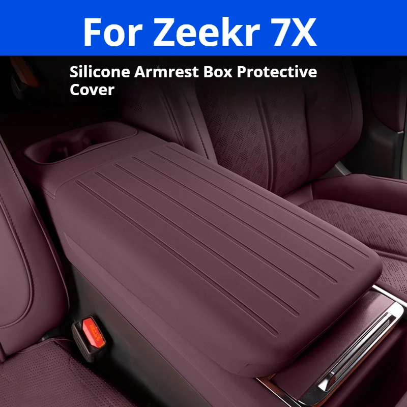 For 2026 Zeekr 7X Silicone Armrest Cover, Central Control Console Armrest Pad, Wear-Resistant Protective Interior Decoration