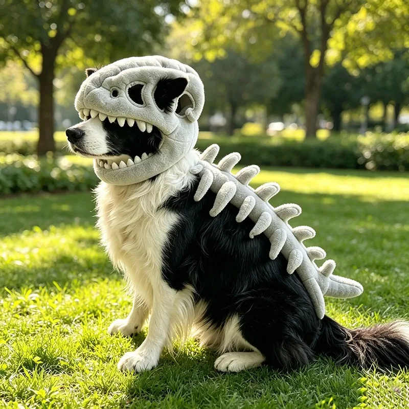 Dinosaurier-Skelett-Kostüm für Katzen, lustiges Haustierkostüm, Partykostüm, Foto-Requisiten