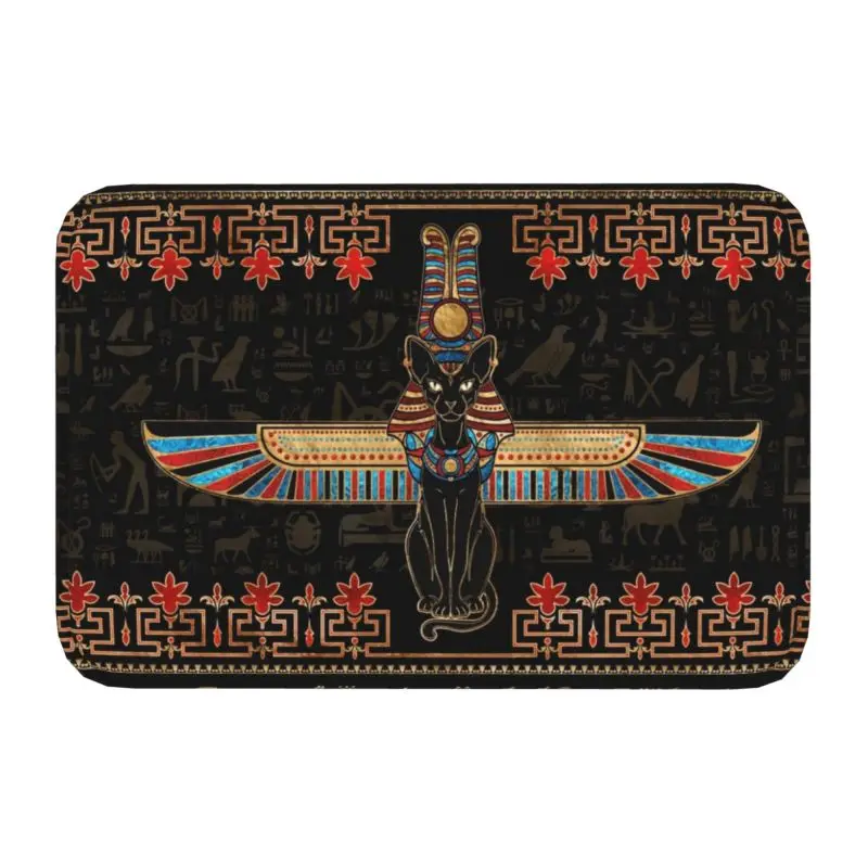 Ancient Egyptian Rug Eye of Horus and Hieroglyphs Door Mat Non-Slip Entrance Kitchen Bathroom Floor Home Decor