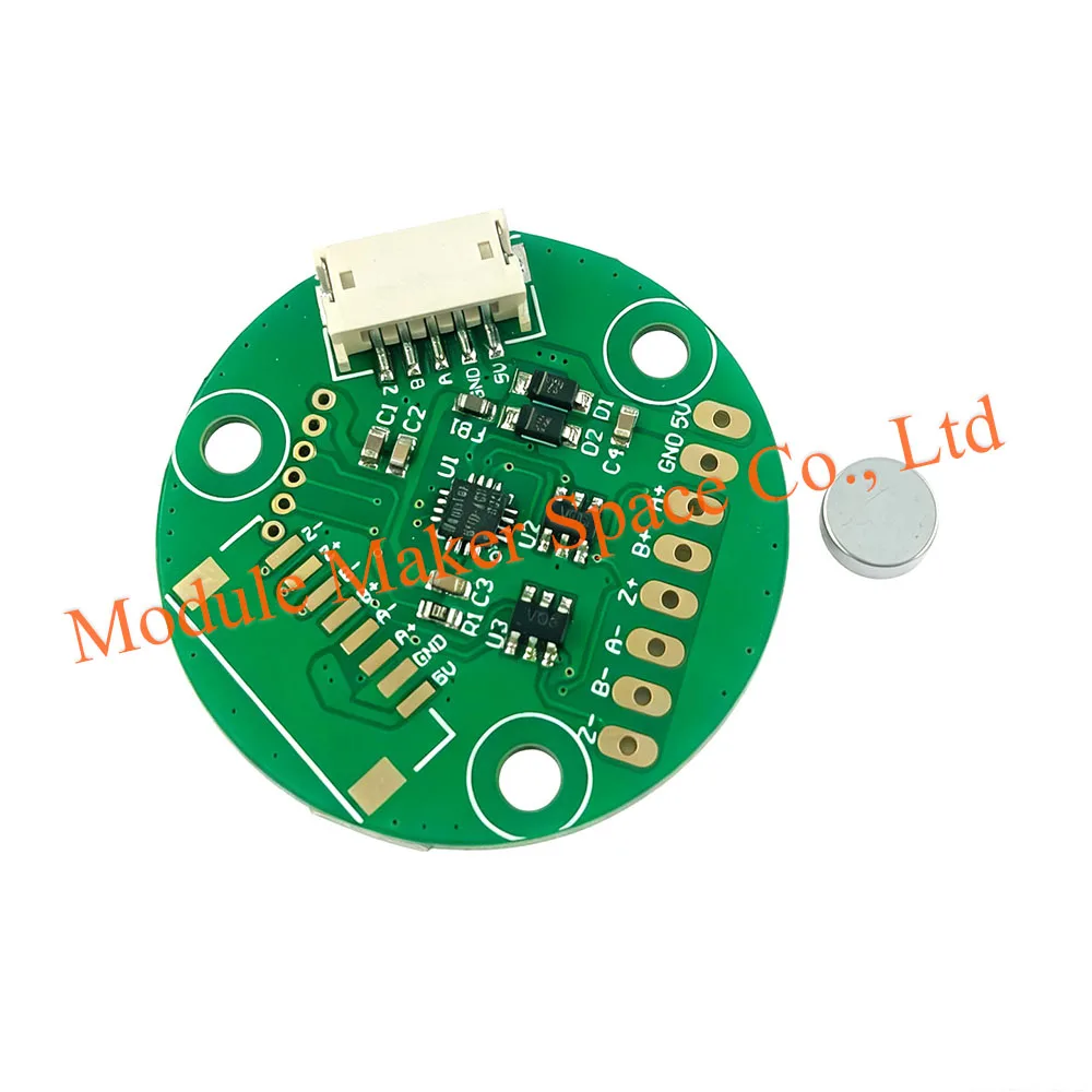 MT6701QT Incremental Magnetic Encoder Module Differential Output, Multi-Mode, with Magnet for Servo Motor Feedback