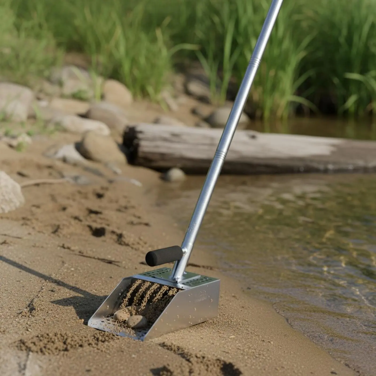 

Stainless Steel Sand Scoop Heavy Duty Metal Detecting Scoop Metal Detecting Shovel Easy to Carry Sand Sifter Shovel for Seaside