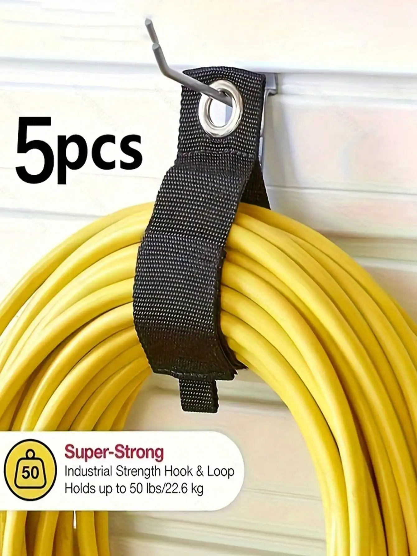 

5pcs/Set Heavy Duty Black Nylon Tie Down Strap Kit, Suitable For Tools, Cables, Hoses, Ropes And Bags - Applicable For Various D