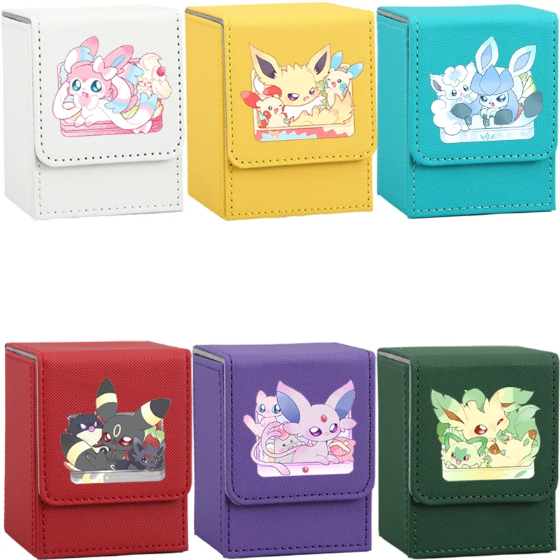 

Коробка для коллекции аниме «Покемон», Charmander Espeon Leafeon Jolteon Flareon Dragonite Gengar Umbreon Sylveon, кожаный чехол для карт
