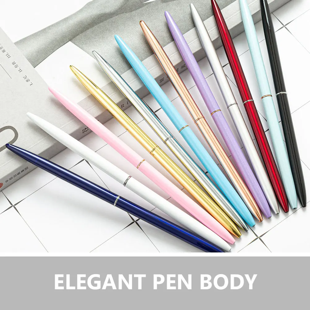 ปากกาลูกลื่น 6 ชิ้น ดีไซน์หรูหรา เขียนลื่น สำหรับธุรกิจ ลายเซ็น สำนักงาน ปากกาโลหะสำหรับธนาคาร