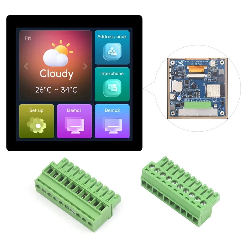 ESP32-S3 4-Inch Touchscreen LCD Display LVGL Development Board, 480 × 480, WiFi And Bluetooth, 32-Bit LX7 Dual Core Processor