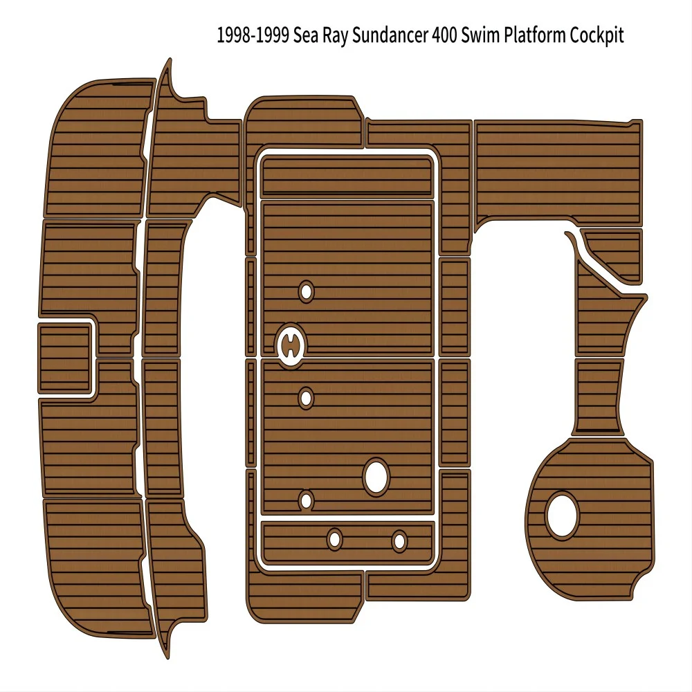 

1998-1999 Sea Ray Sundancer 400, платформа для плавания, кокпита, лодка, EVA, пол из тикового дерева, SeaDek, стиль Gatorstep, самоклеящаяся V421 K9H2