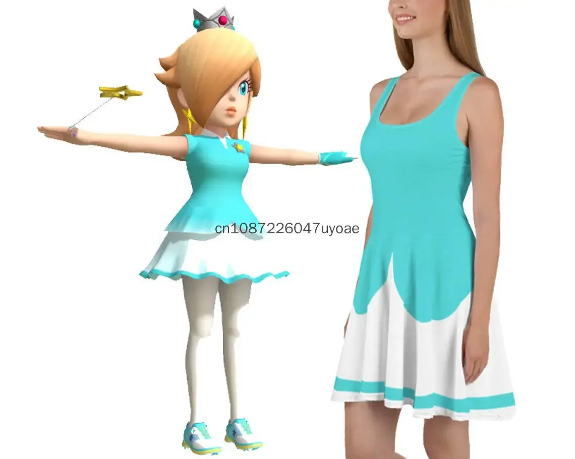 ディズニーデイジープリンセススケータードレス女性のためのビーチノースリーブドレス 2025 新しい夏のカジュアルファッションスリングセクシーな海辺の摩耗トップ