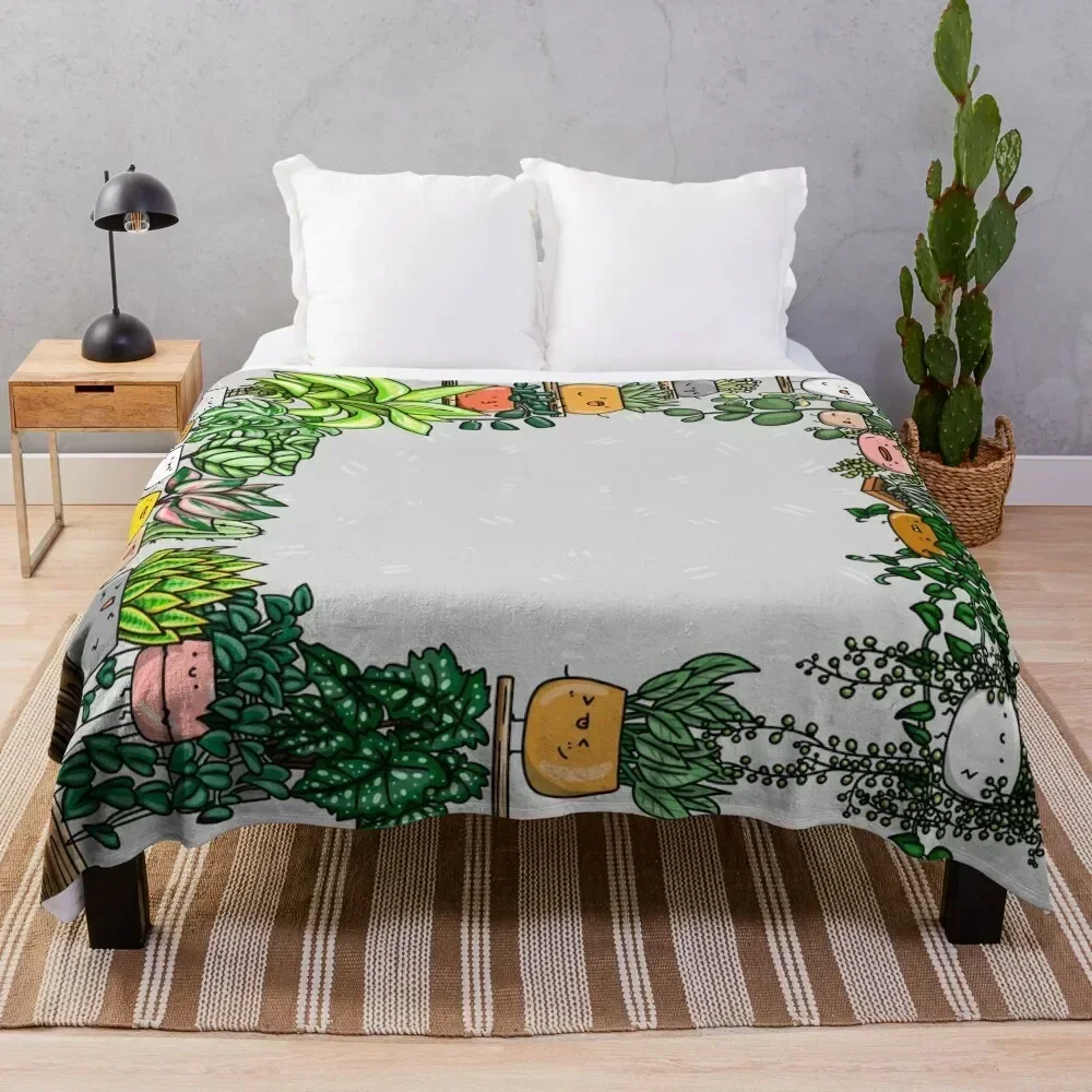 

Plant buddies all around Throw Blanket Modern Design Soft Blanket for Home Decor