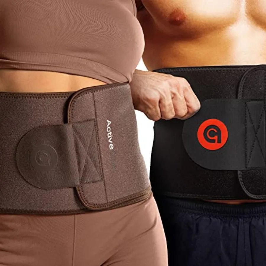 

ActiveGear Waist Trimmer Belt Bundle for Men and Women Sweat Band Waist Trainer Belt for a Toned Look - Reinforced Trim and Dou
