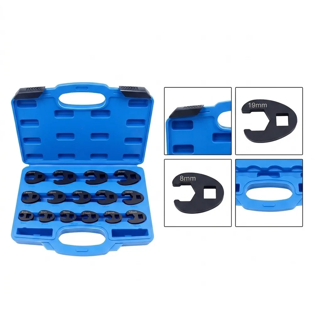 For Confined Areas Crow Foot Wrench Set Wrench Set For Narrow Space Crow Foot Wrench Narrow Space Tool Secure Engagement Tabs