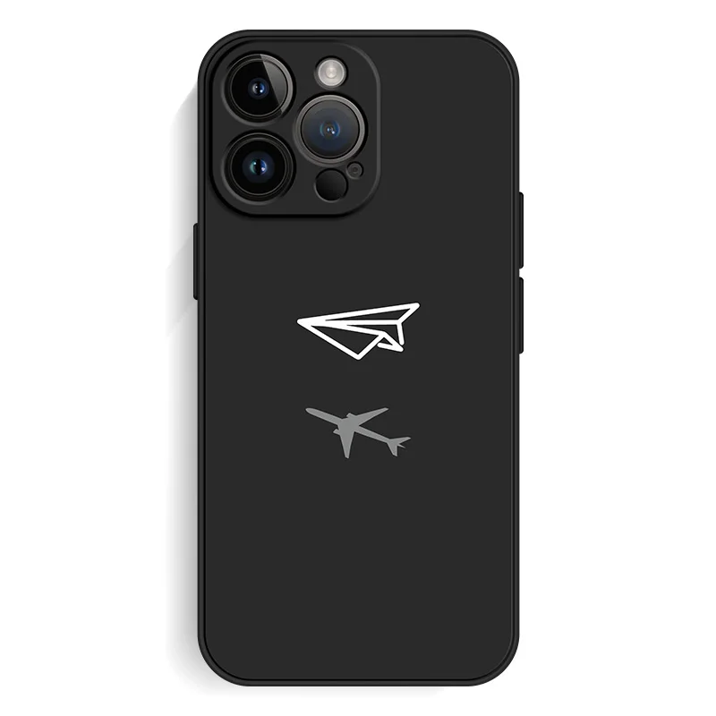 Ins ورقة طائرة طائرة جراب هاتف آيفون 17 16 15 11 12 14 13 برو ماكس ميني X XR 7 8 زائد SE 16E الهواء ماتي غطاء Fundas