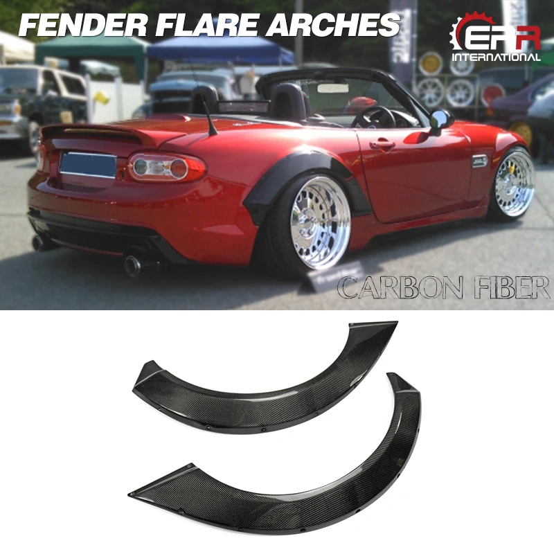 MX5 NC Rallybacker Carbon Fiber Rear Wheel Arch(pair of rear arches only)For Mazda Glossy Fiber Wheel Flare wide body