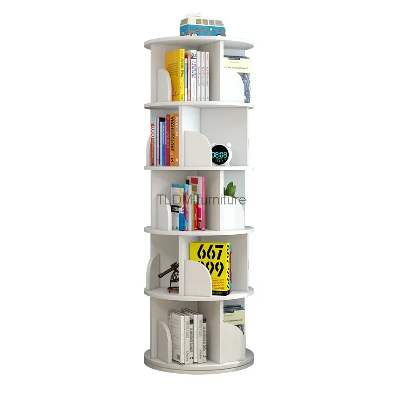 Rotating bookshelf book stand simple household space saving simple creative storage bookcase etagere rangement home furniture