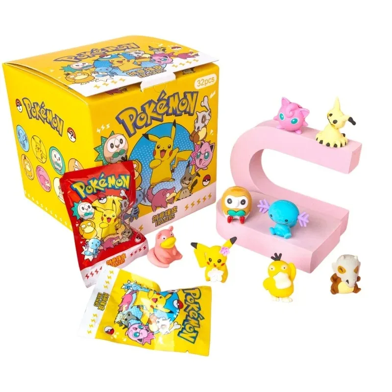 32 Surprise Bags, Including The Draft of Pockmarked Pikachu Collection, Cartoon Erasers, Student Stationery, Awards and Toys. view 4