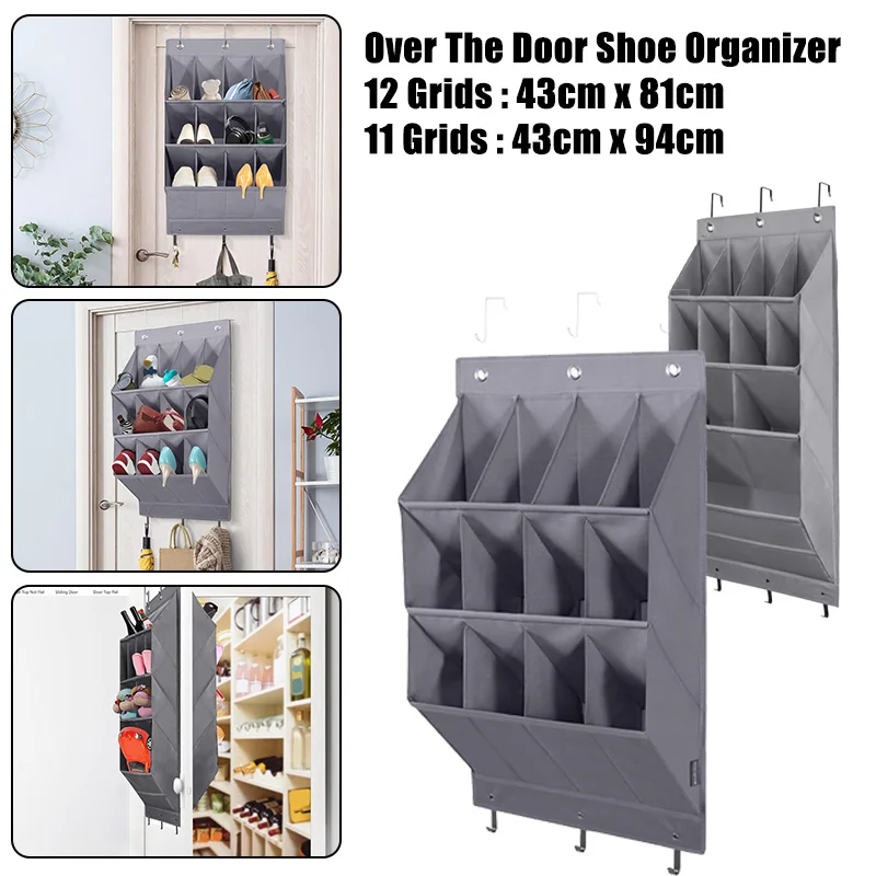 

Over The Door Shoe Rack With 11/12 Pockets Hanging Shoe Organizer For Closet Hanging Shoe Rack Holder Hanger Oxford cloth