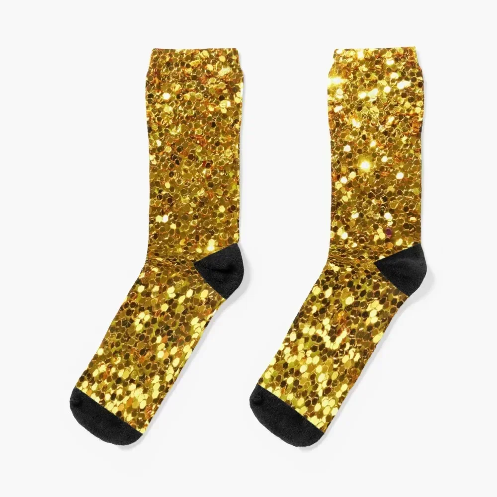 Gold Sequin effect Socks japanese fashion christmas gifts Men Socks Women's