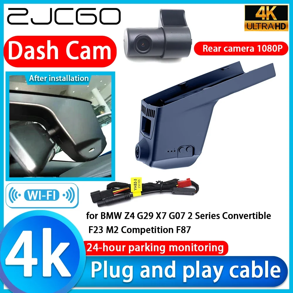 

ZJCGO Video Recorder 4K UHD Plug and Play DVR Dash Cam for BMW Z4 G29 X7 G07 2 Series Convertible F23 M2 Competition F87