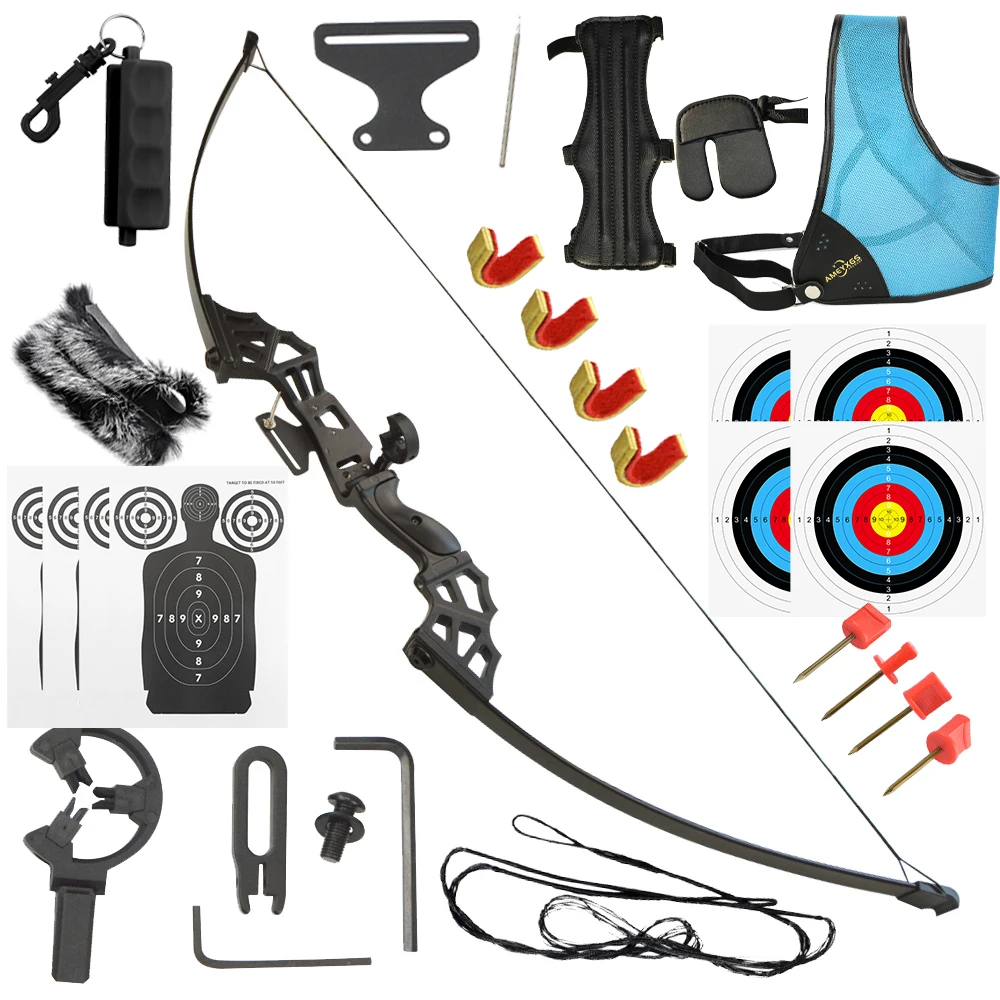 53 Inch Straight Pull Bow 40/50lbs Recurve Bow Take Down Split Bow Youth Adults Teen Outdoor Archery Shooting Hunting Target