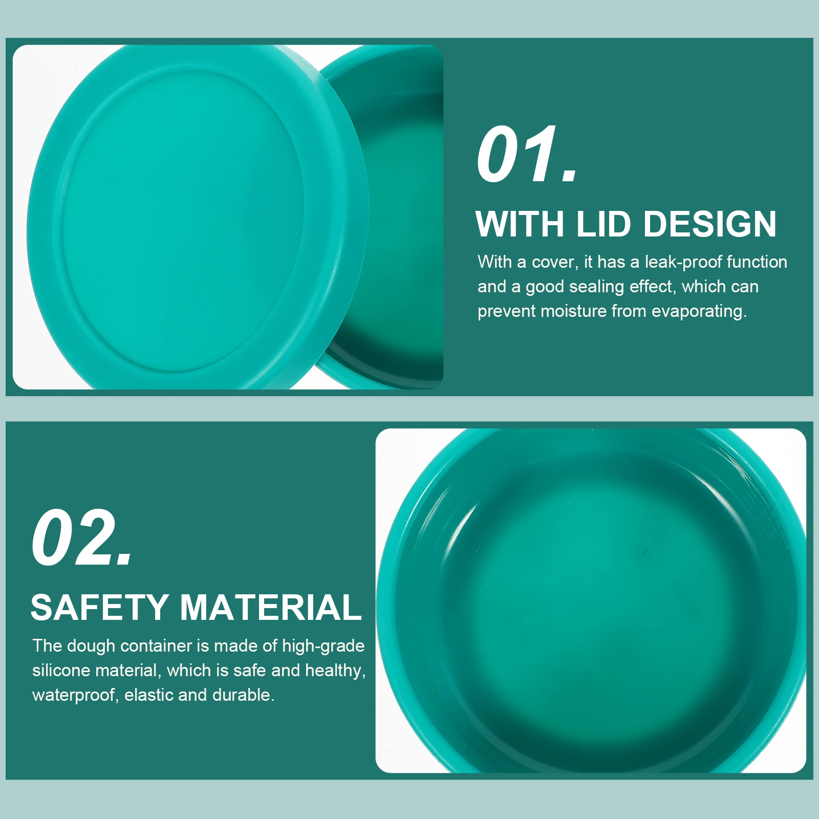 

Reusable Household Dough Container Pizza Proofing Box Compact Portable Silicone Dough Bowl Airtight Leakproof Multi-Function