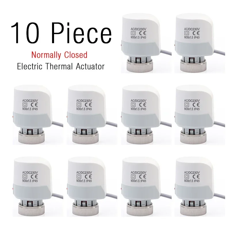 1 pieces of 230V normally closed NC M30 * 1.5mm floor heating electric actuator TRV constant temperature radiator valve