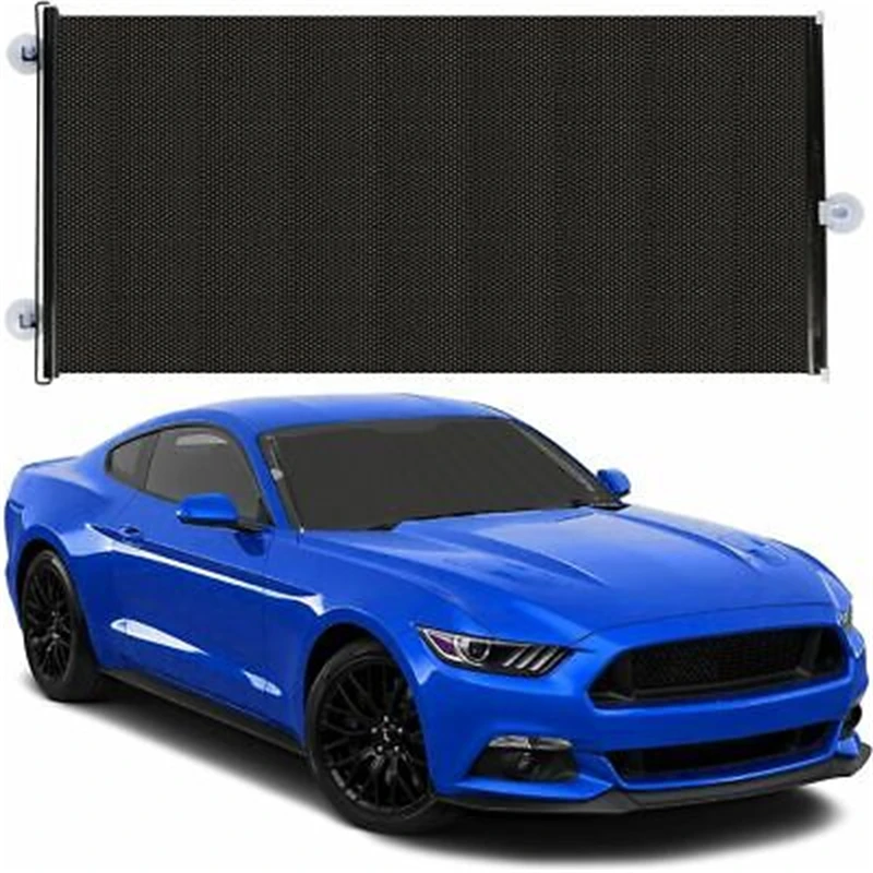 Front Car Retractable Windshield Sun Shade Visor SUV Window Folding Block Cover Cordless Car Windshield Sunshade