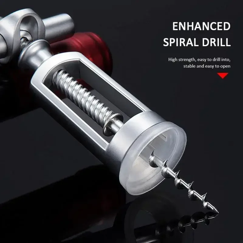 Portable Metal Red Wine Opener Zinc Alloy Corkscrew Cork Puller Remover Champagne Opener Wine Opener Kitchen Tools