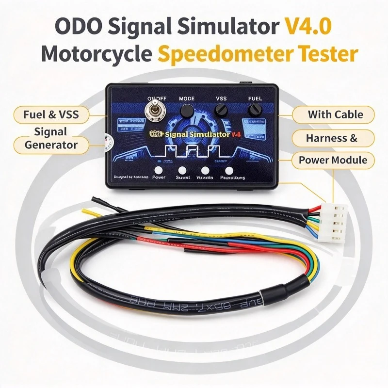 Autoshop Motorcycle ODO Simulator 4.0, K-Line Simulator, Speed & Fuel Level Simulator, Auxiliary For LCD Dashboard Repair