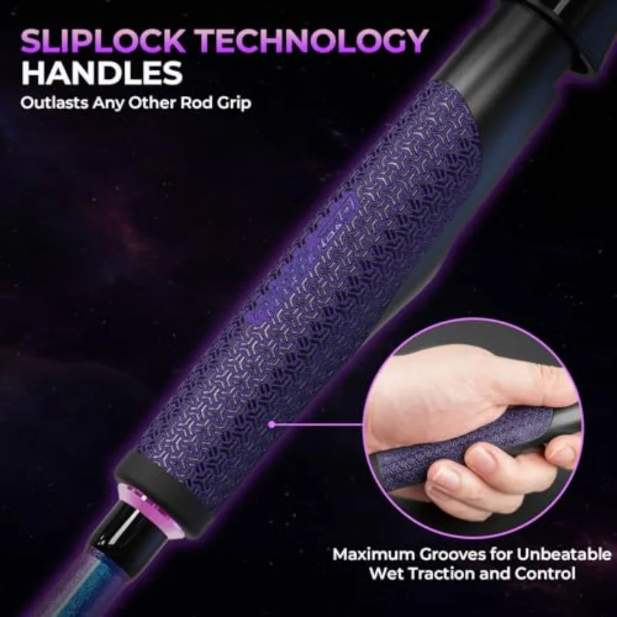 مجموعة صيد السمك Royale Legend Pro للمياه العذبة والمياه المالحة، صنارة جرافيت فائقة الاستجابة مع عدسات عالية