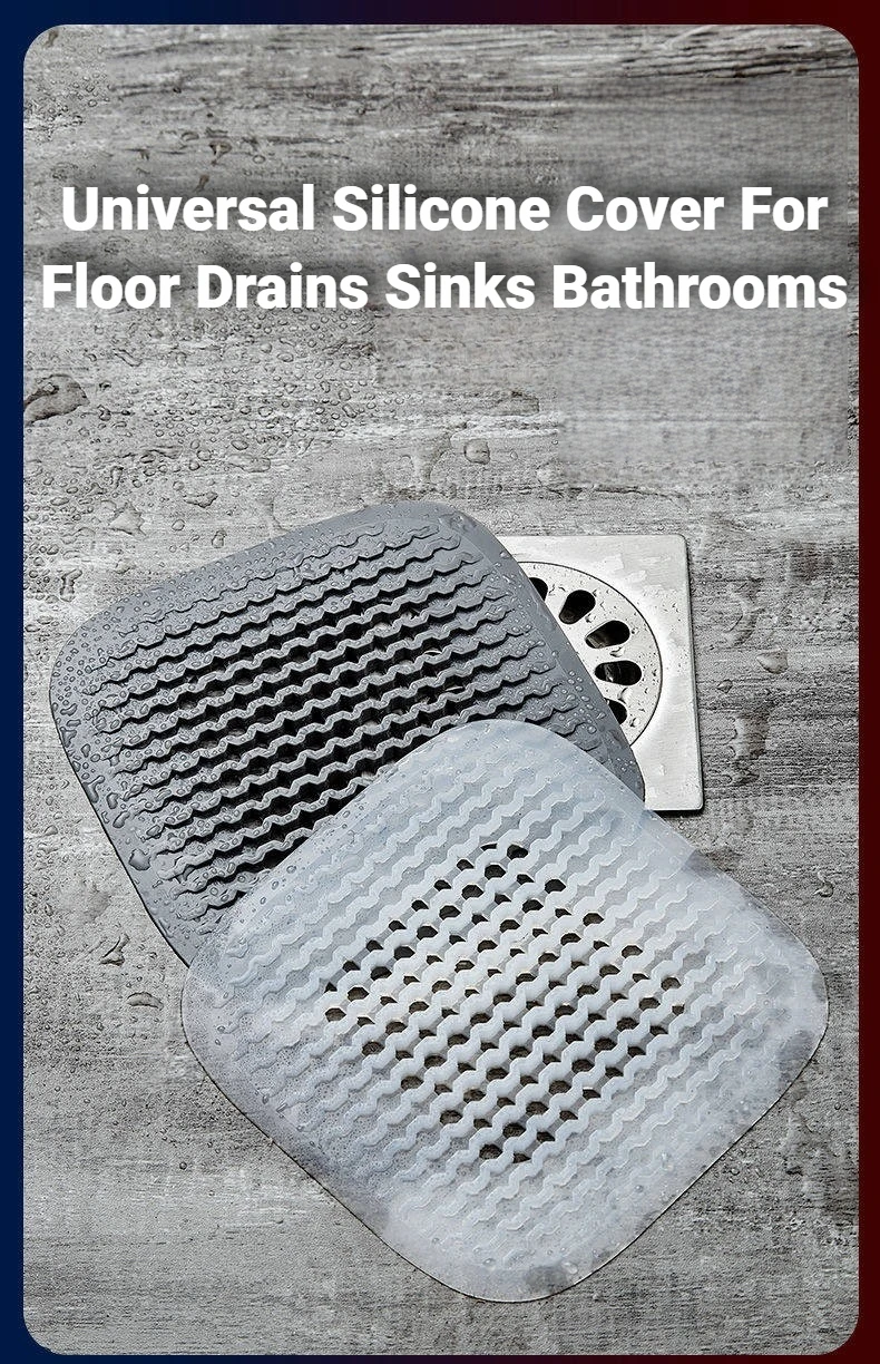Silikon-Bodenablauf-Haarfänger-Filterstopfen für Dusche, Badewanne, Küchenspüle, praktische Alltags-Badezimmer-Haushaltsausstattung – Detail 7
