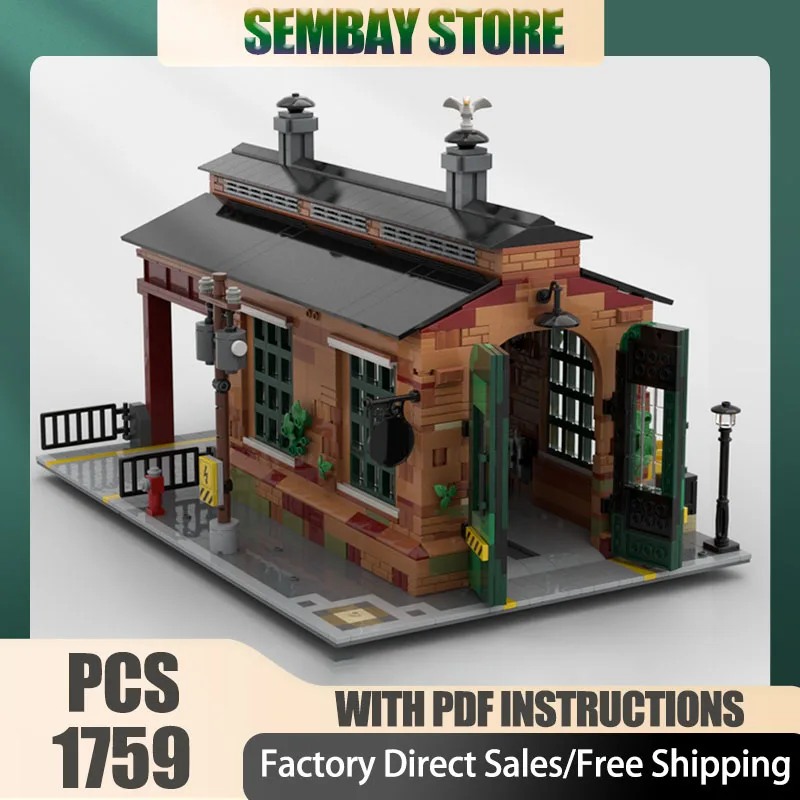 Moc Bouwstenen Modulair De Oude Goederen Schuur Hoek Modulair Model Technologie Blokken Kerst DIY Speelgoed Bouwgeschenken