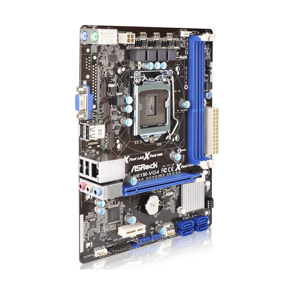 اللوحة الأم ASRock H61M-VG4 وحدة المعالجة المركزية تدعم مقبس LGA 1155 i3-3220 3240 i5-3450 3470 i7-3770، DDR3 Micro ATX.