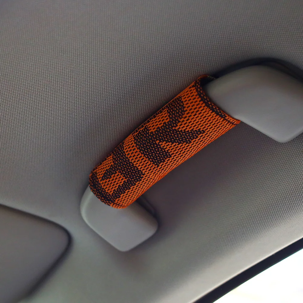 JDM Japan Racing Fabric Car Inner Roof Safety Ceiling Armrest Handrail Cover Pull Universal  1pcs