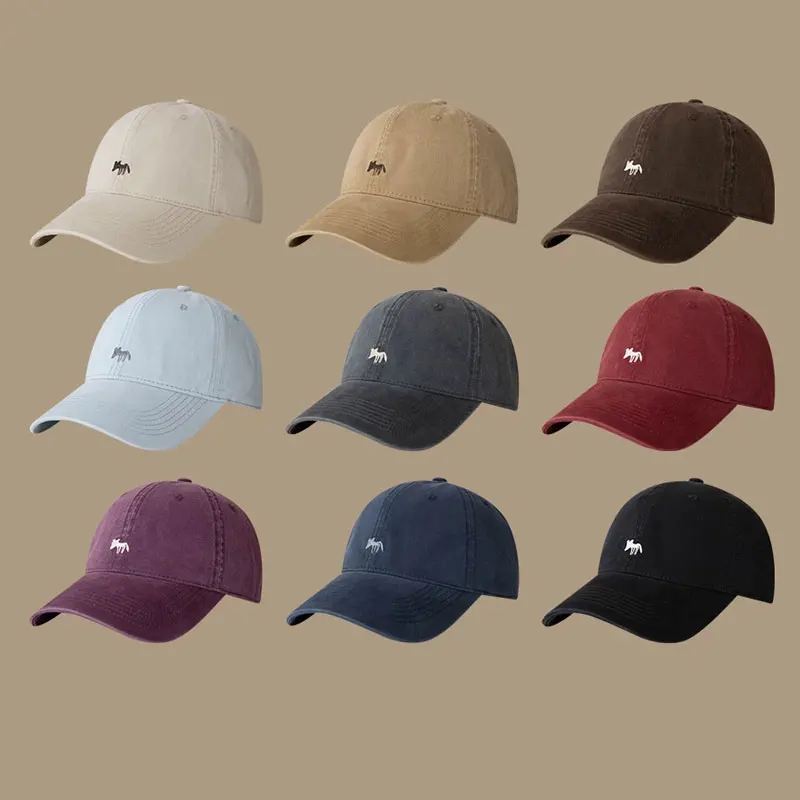 Cute Fox Embroidery Baseball Cap Women Men Hip Hop Hat Street Dance Dad Hat Sun Protection Snapback Casual Trucker Hat