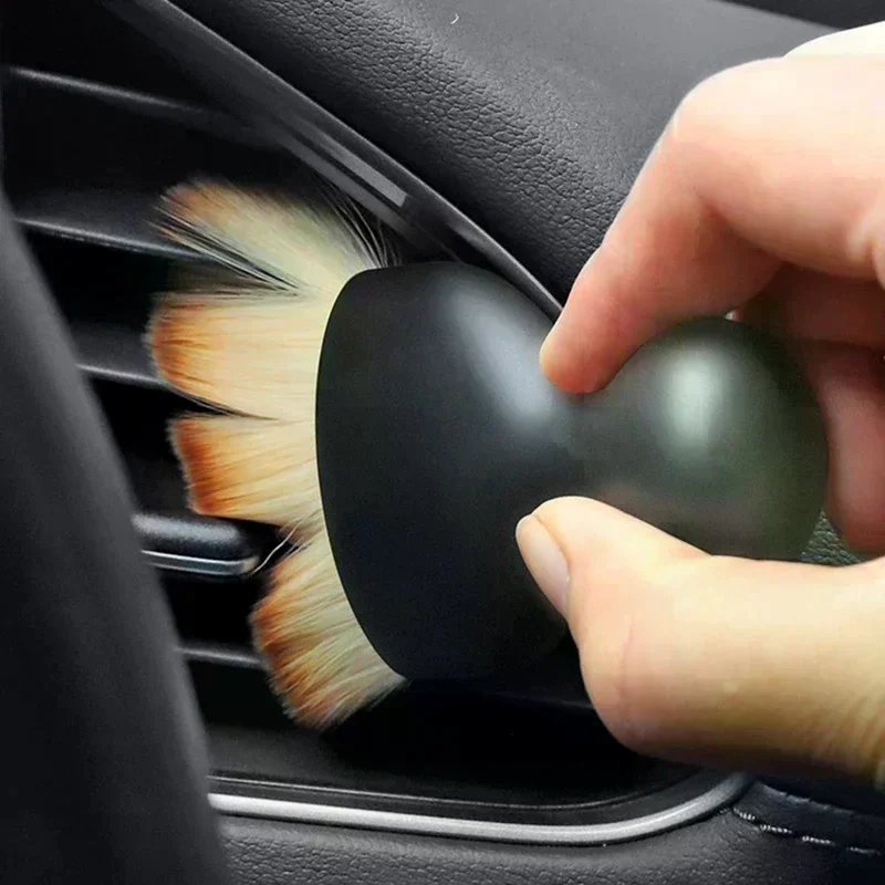 Car Interior Cleaning Brush Curved Design Ultra Soft Dust Sweeping Soft Brush Air Conditioning Outlet Car Beauty Cleaning Tools