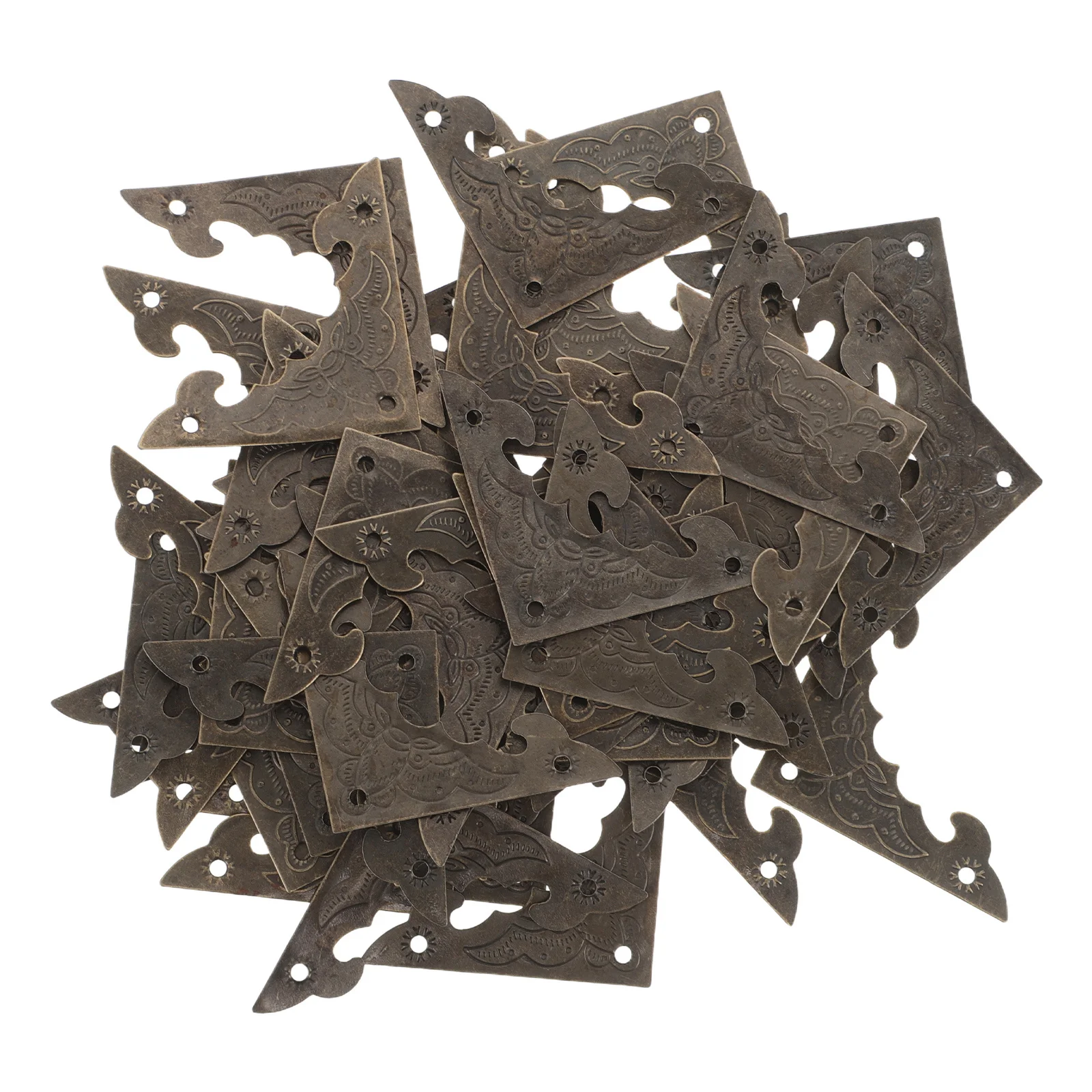 

100Pcs Vintage Metal Corner Protectors Bat Motif Decorative Box Corners Jewelry Case Edge Guards Furniture Safety Protection