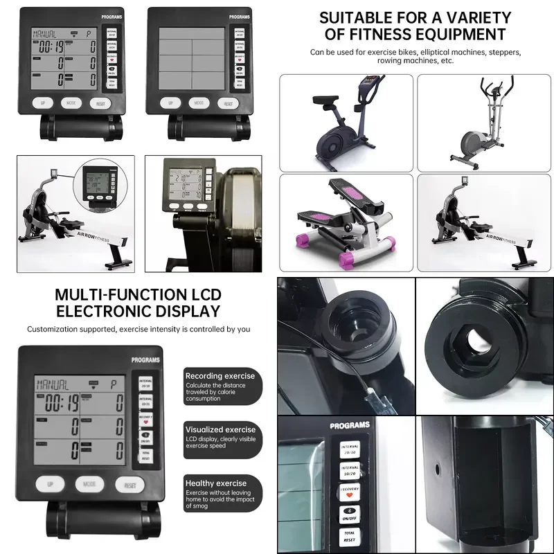 Home Rowing Machine with 2.4G Heart Rate Monitor Bluetooth APP Speedometer Counter Durable Fitness Training Equipment