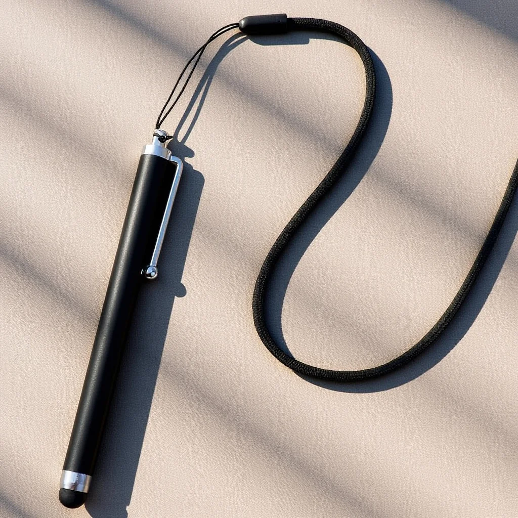 

5Pcs Touch Screen Stylus Capacitive Pen Silicone Black Metal Anti-Lost Lanyard for Phone Tablet Lightweight Drawing Writing