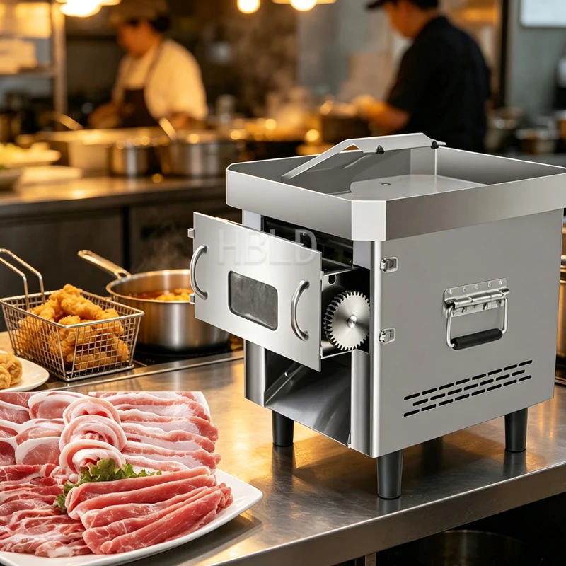 Electric Desktop Fresh Meat Slicer with Detachable Blade for Kitchen Use Vegetable Slicer